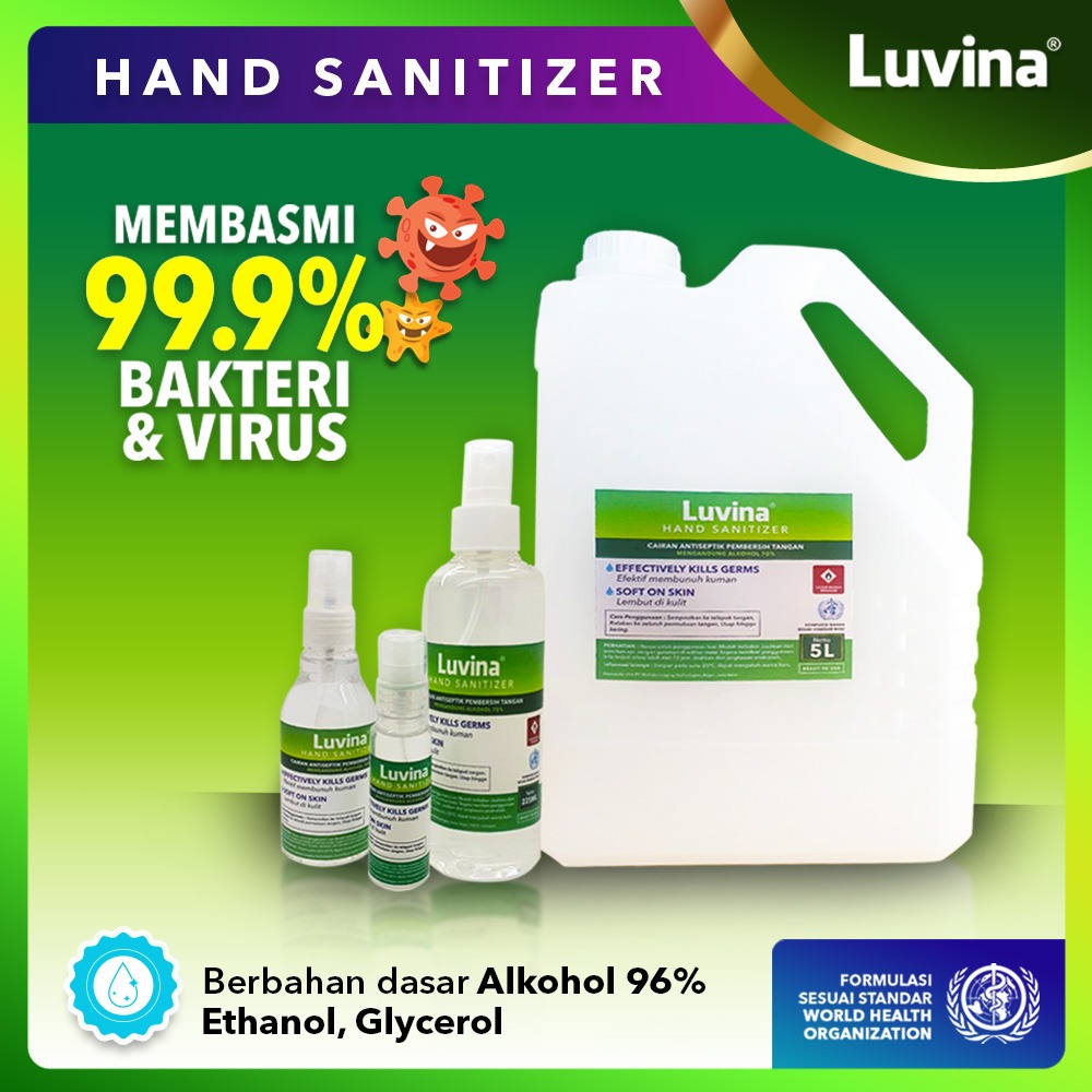 LUVINA HAND SANITIZER 99.9% EFFECTIVE KILL OF VIRUSES AND DISEASE GUMS!