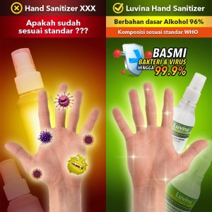 LUVINA HAND SANITIZER COMPLY WITH WHO STANDARD